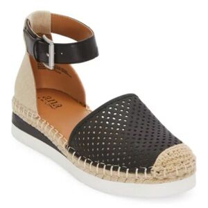 a.n.a Espadrille Shoes Black and Tan Casual Slip-On
